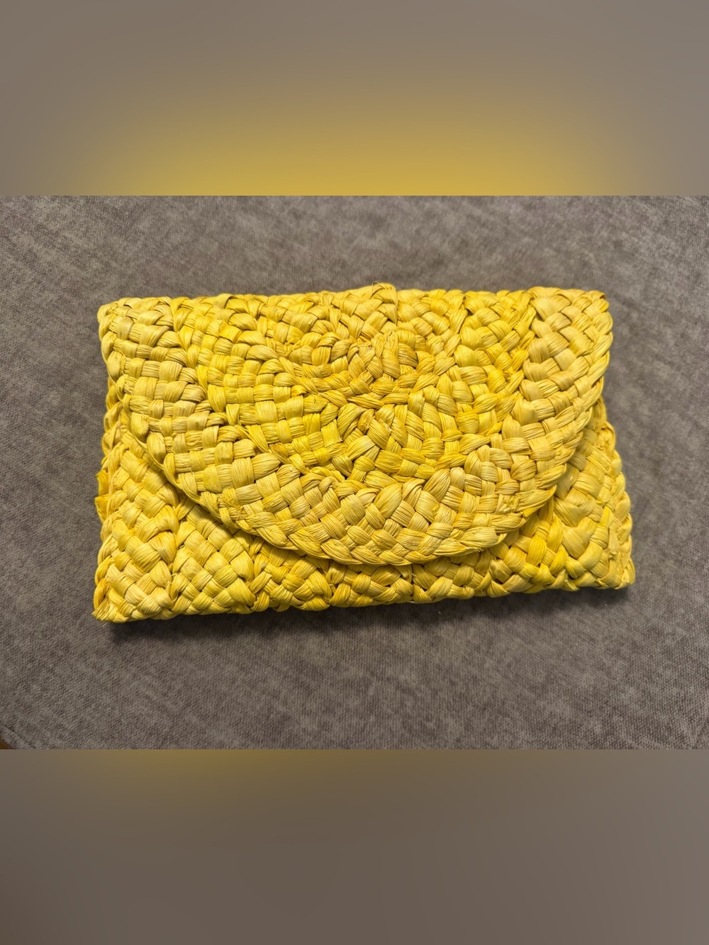 Woven Yellow Straw Clutch - Stylish Summer Envelope Bag